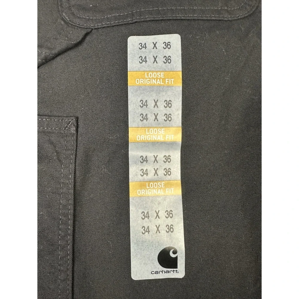 NWT Carhartt B151 BLK Pants Men's 34x36 Black Loose Original Fit Carpenter Work - Picture 6 of 7